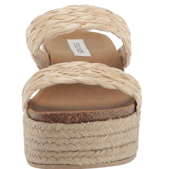Women’s 9.5 Color Raffia Steve Madden Manifest Esapdrille Platform Sandals Shoes - Picture 2 of 8